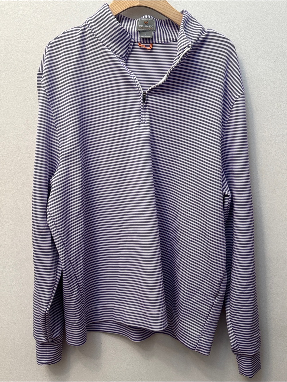 Fennec Men's Lavender Stripe Quarter-Zip golf shirt